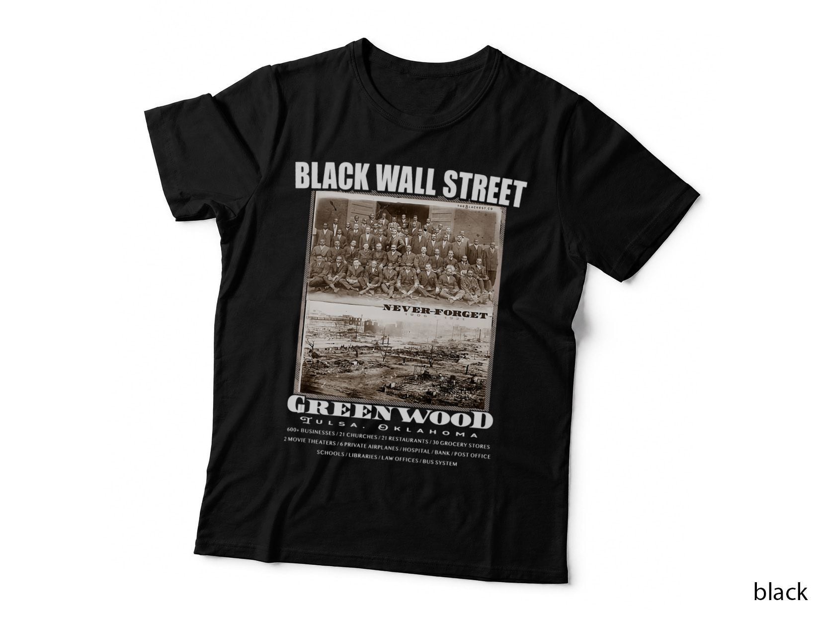 Black Wall Street - Vintage History Before and After Photos T-Shirt