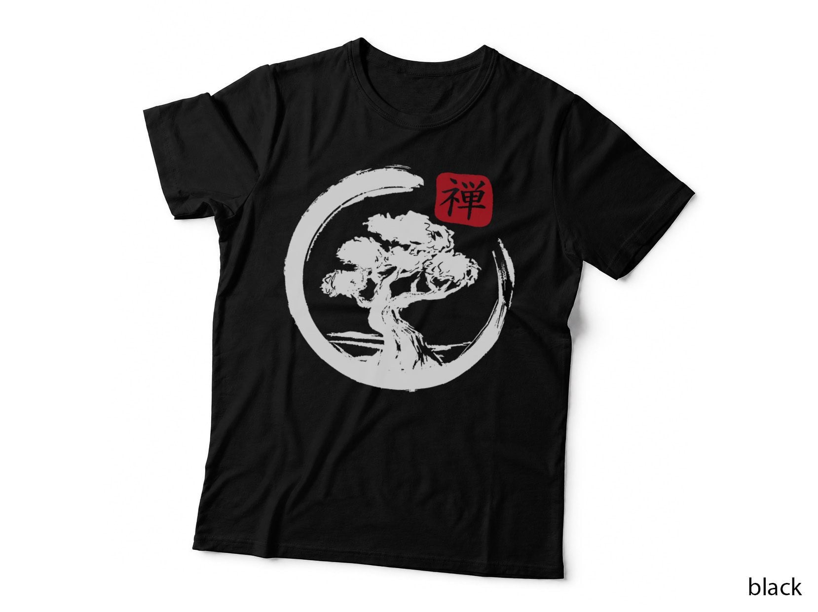 Bonsai Tree Japanese Calligraphy Zen Bonsai Vintage Men T-Shirt