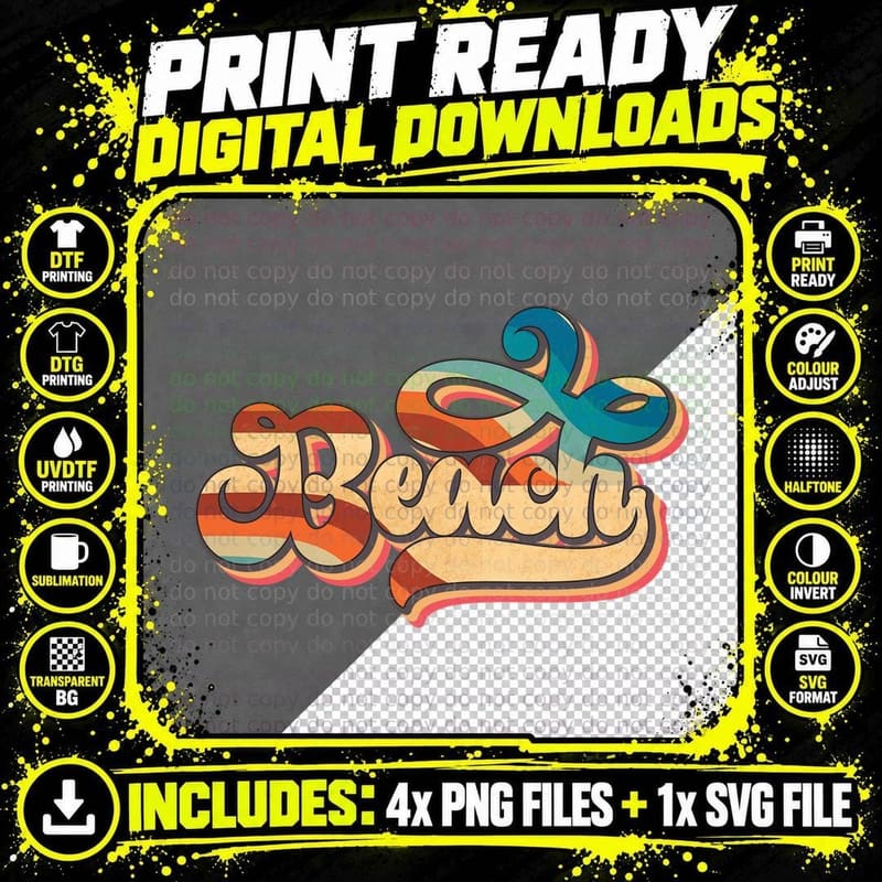 Broach Summer T-Shirt, Retro Groovy Colorful Gradient Png SVG Digital Bundle