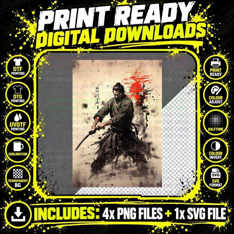 Bushido Samurai Japanese Bushido Kanji, Martial Arts Png SVG Digital Bundle