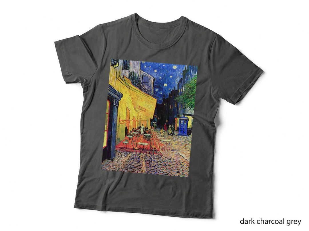 Cafe Terrace at Night Doctor Visit, Art Print, Van Gogh Inspired, Artist T-Shirt