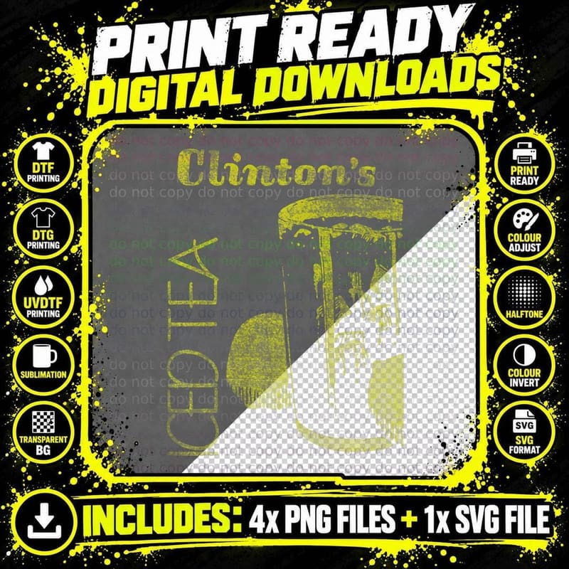 Clinton's Iced Tea Premium, Southern Style, Classic Png SVG Digital Bundle