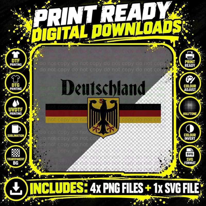 Deutschland Germany Flag Coat of Arms Eagle Banner Png SVG Digital Bundle
