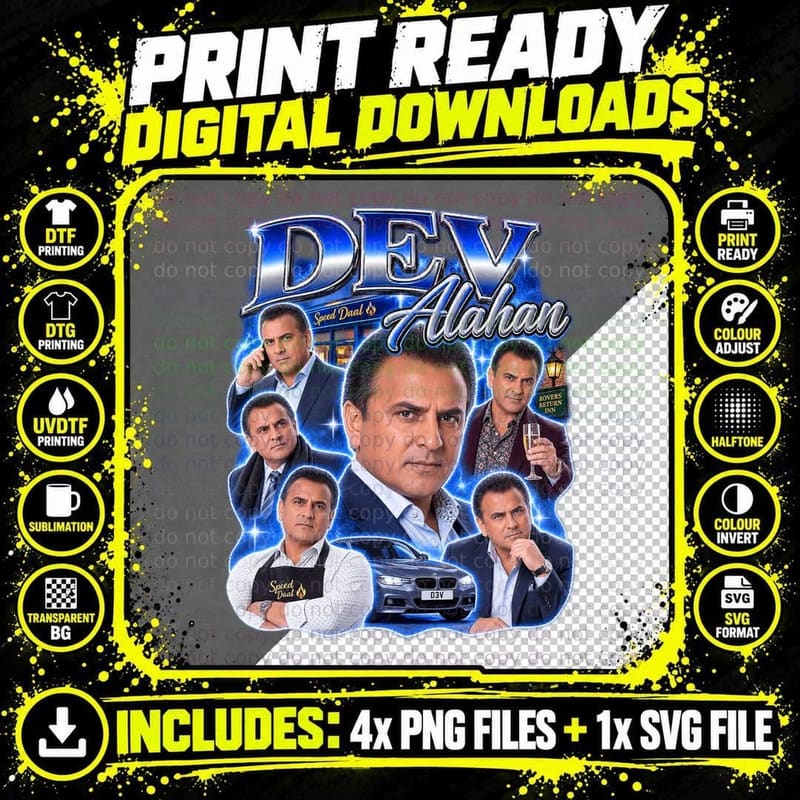 Dev Alahan Coronation Street Corrie British Soap Retro Png SVG Digital Bundle