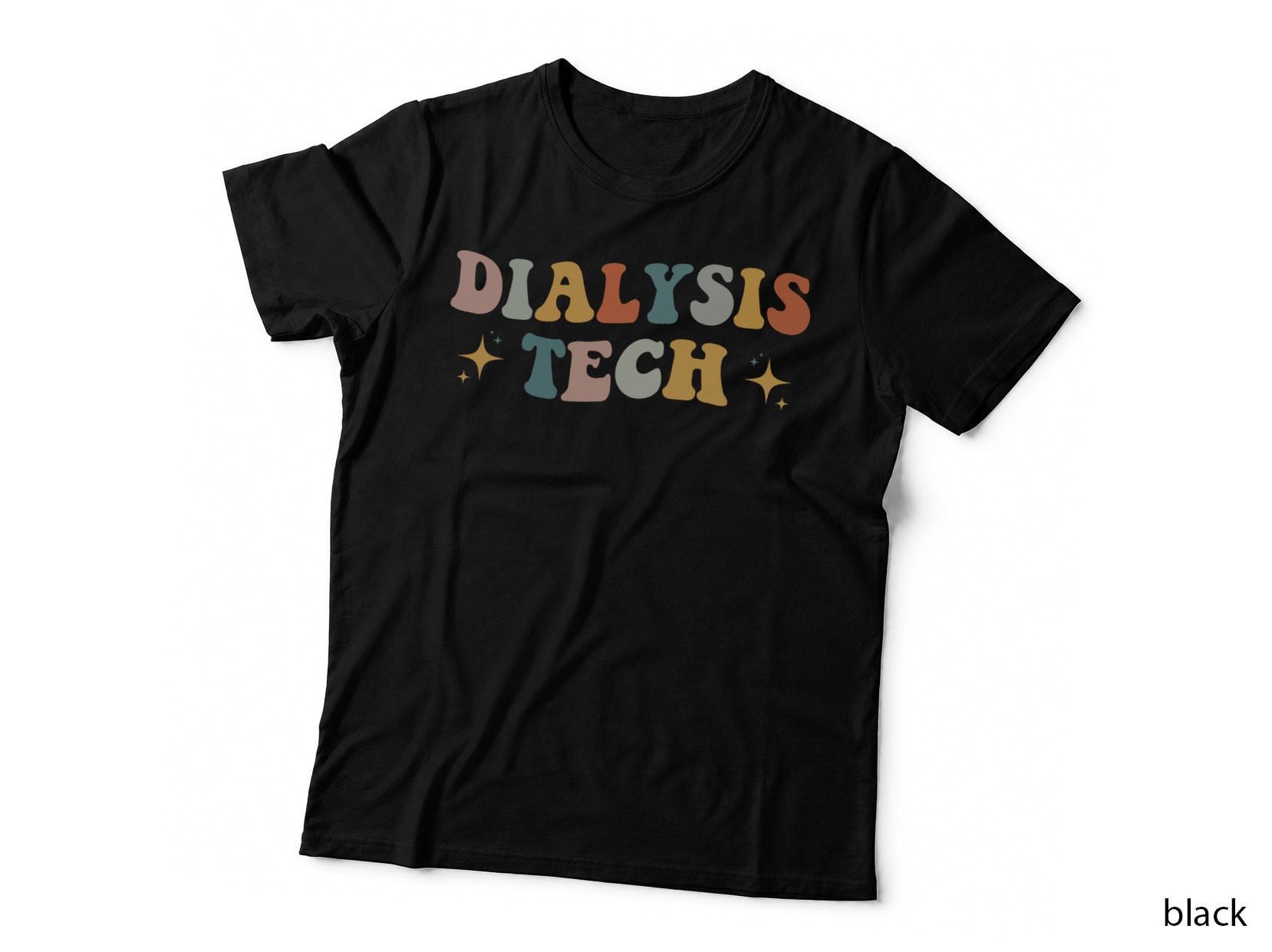 Dialysis Tech Dialysis Technician Appreciation Groovy Retro T-Shirt