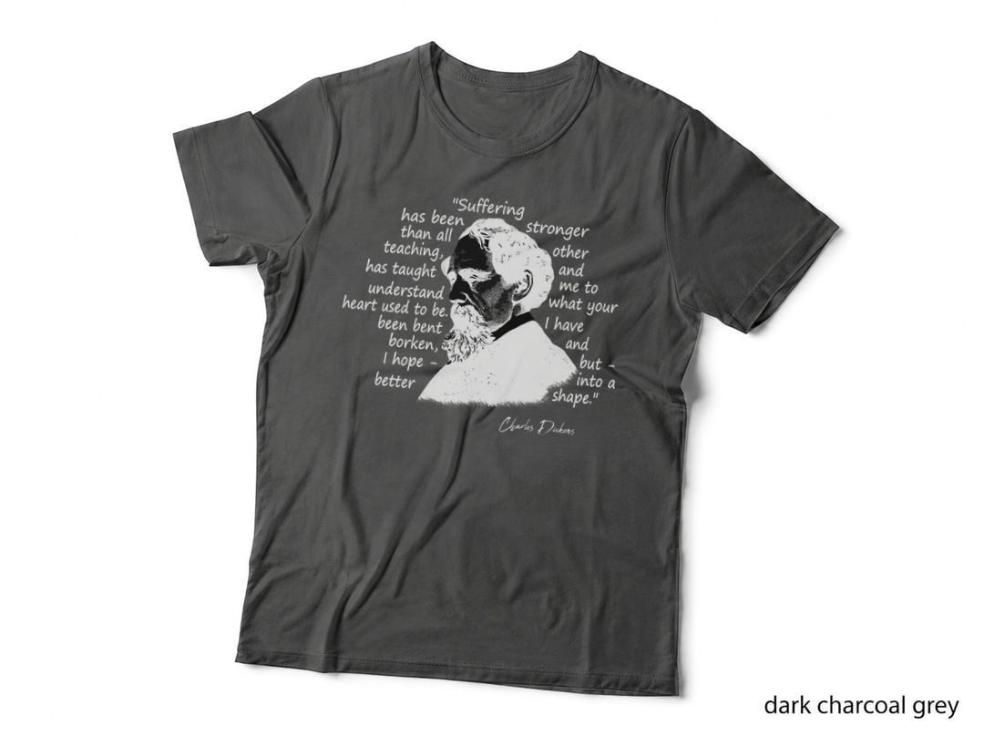 Dickens Minimalist Portrait Quote Charles Dickens, Literary Art T-Shirt