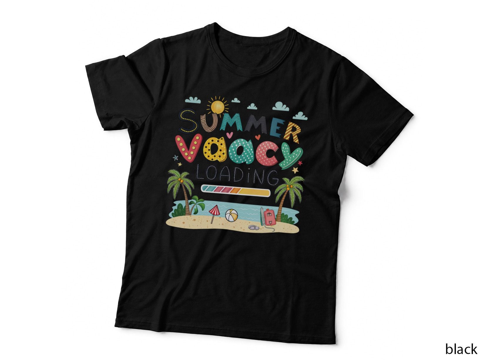 Every Summer Has a Story Summer T-Shirt, Retro Colorful Text Progress Bar Sunny