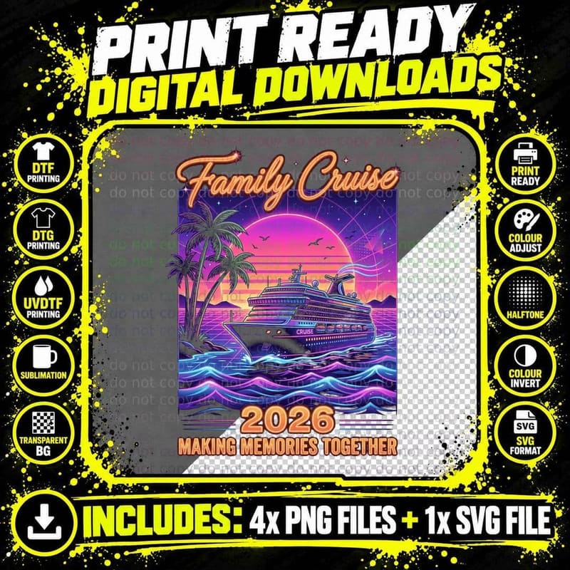 Family Cruise 2026 Making Memories Together Cruise Squad Png SVG Digital Bundle