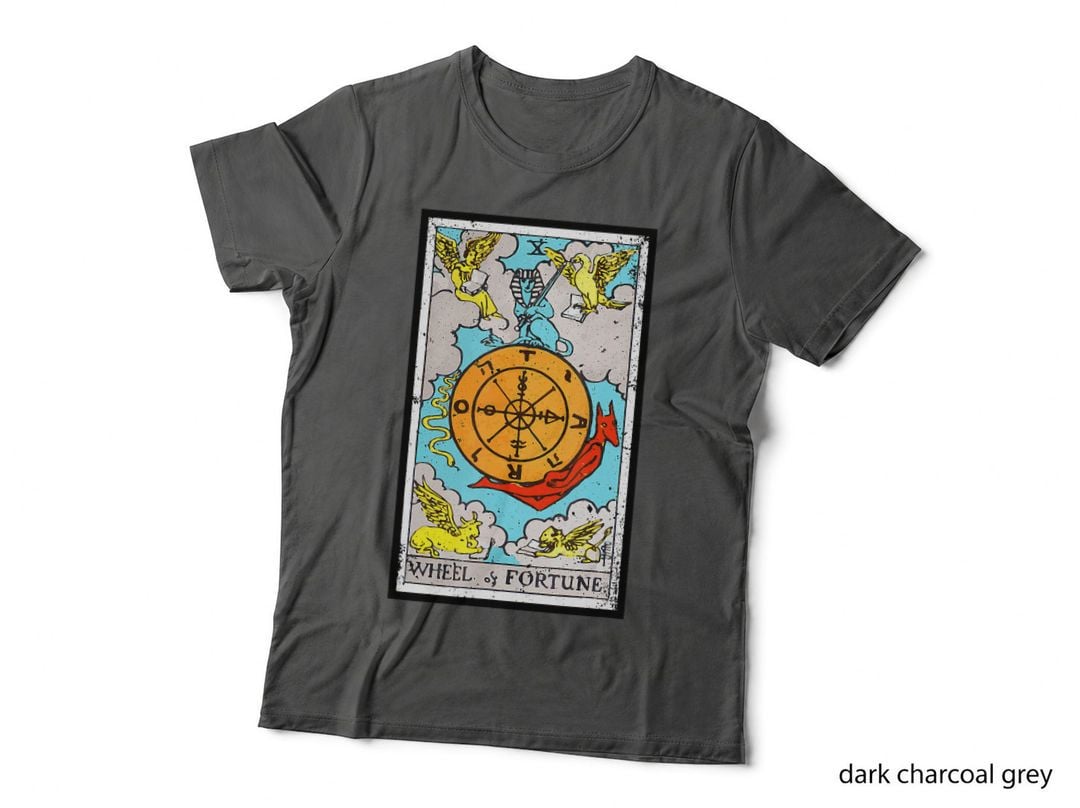 Fortune the Wheel Tarot Card T-Shirt Vintage Design T-Shirt