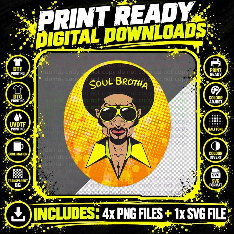 Funk Shirt Vintage 70s Costume for Music Lovers Rare Png SVG Digital Bundle