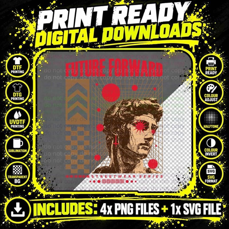 Future Forward T-Shirt, Retro Urban Fashion Png SVG Digital Bundle