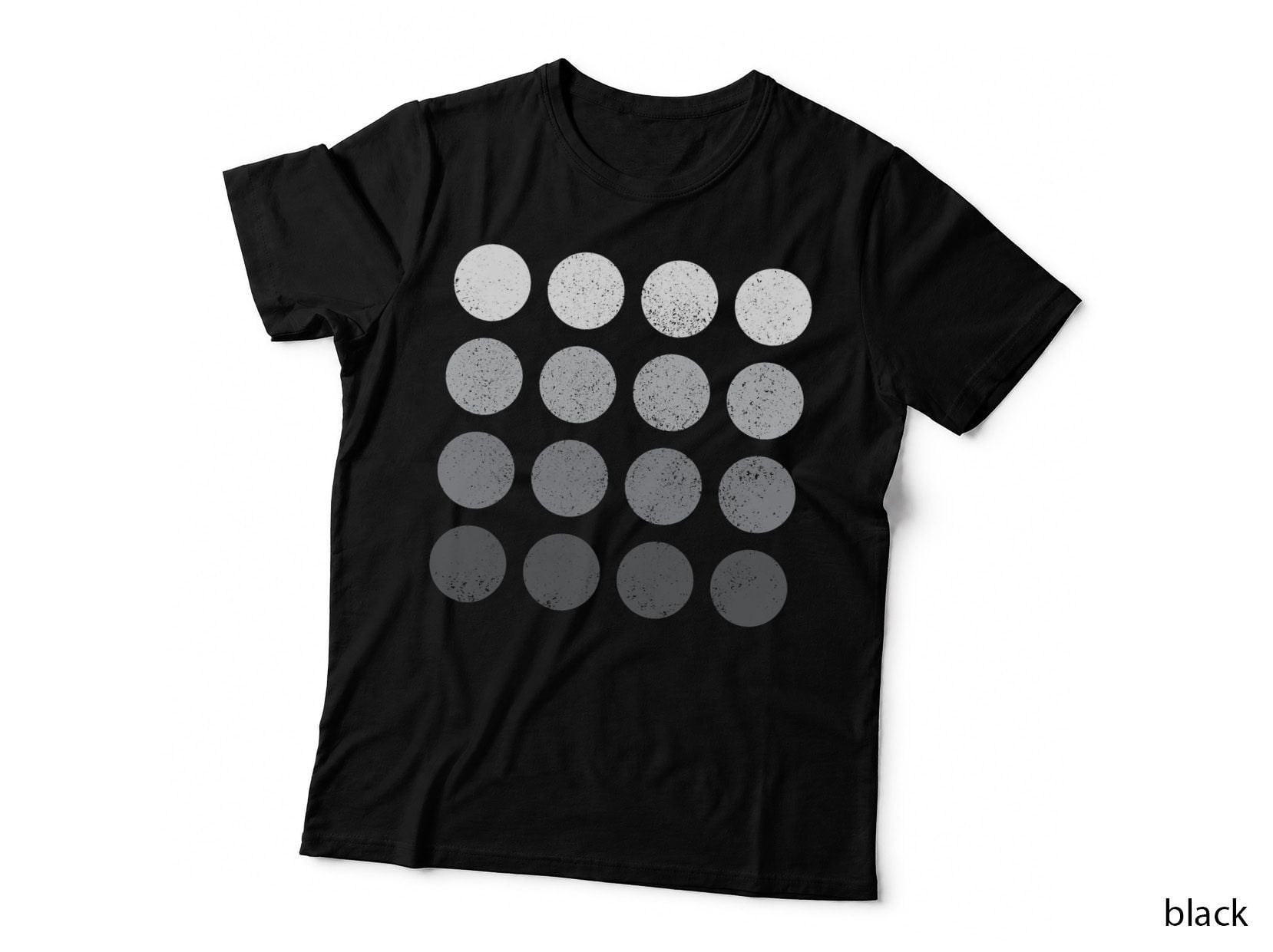 Geometric Shapes Circles White Grey Gradient Art Distressed T-Shirt