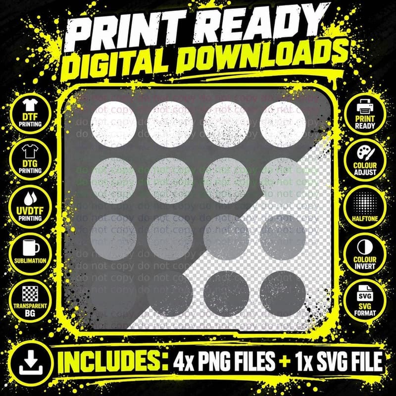 Geometric Shapes Circles White Grey Gradient Art Png SVG Digital Bundle