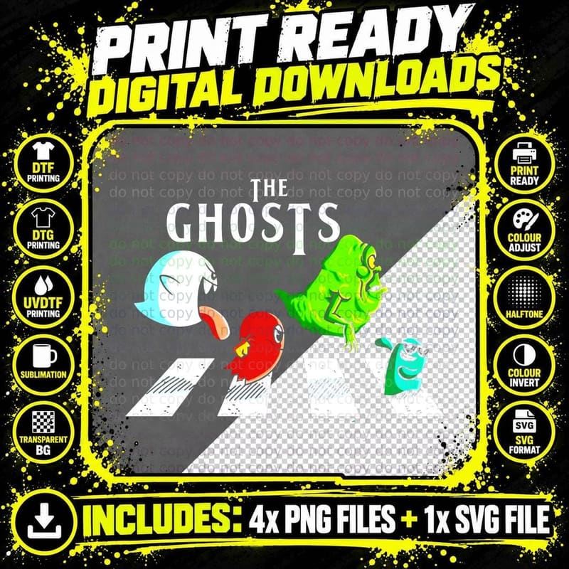 Ghosts Abbey Road T-Shirt, Music Lover Style Png SVG Digital Bundle