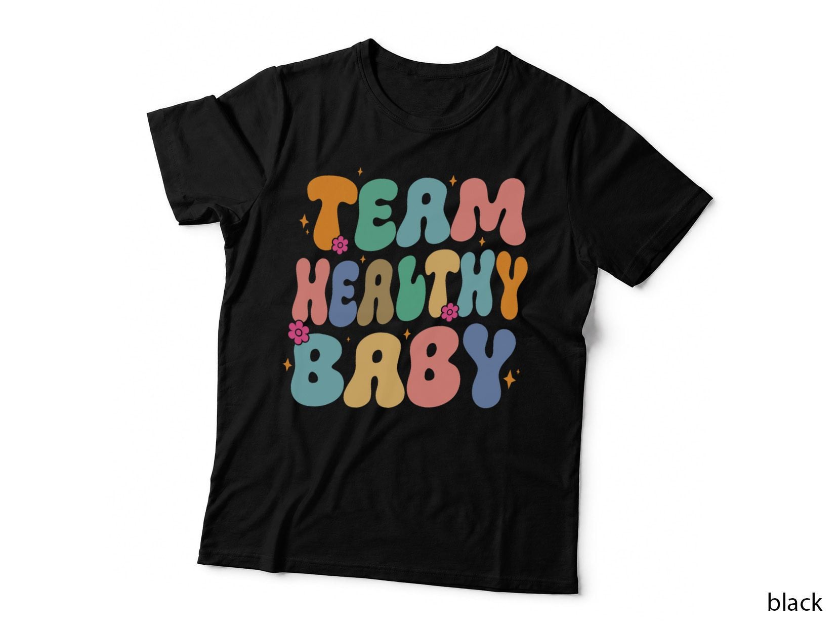 Groovy Gender Reveal Team Healthy Baby Party Matching Family T-Shirt
