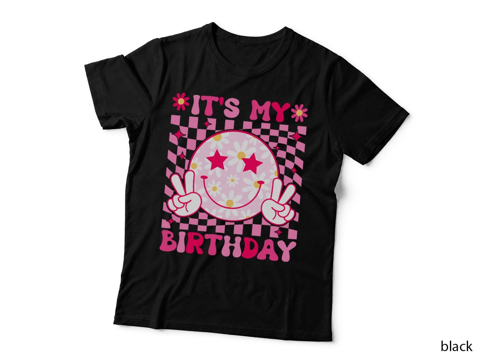 Groovy It's My Birthday Women Teens Girls Kid Birthday Flower T-Shirt