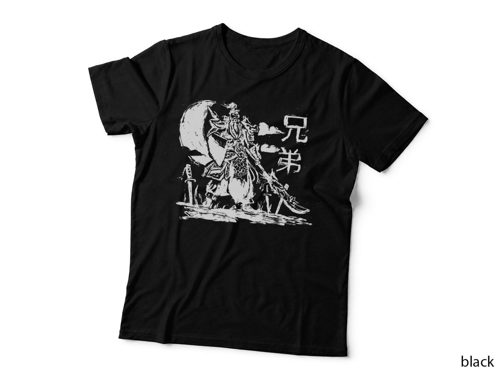 Guan Yu Chinese Warrior Sketch Design, Traditional Art T-Shirt