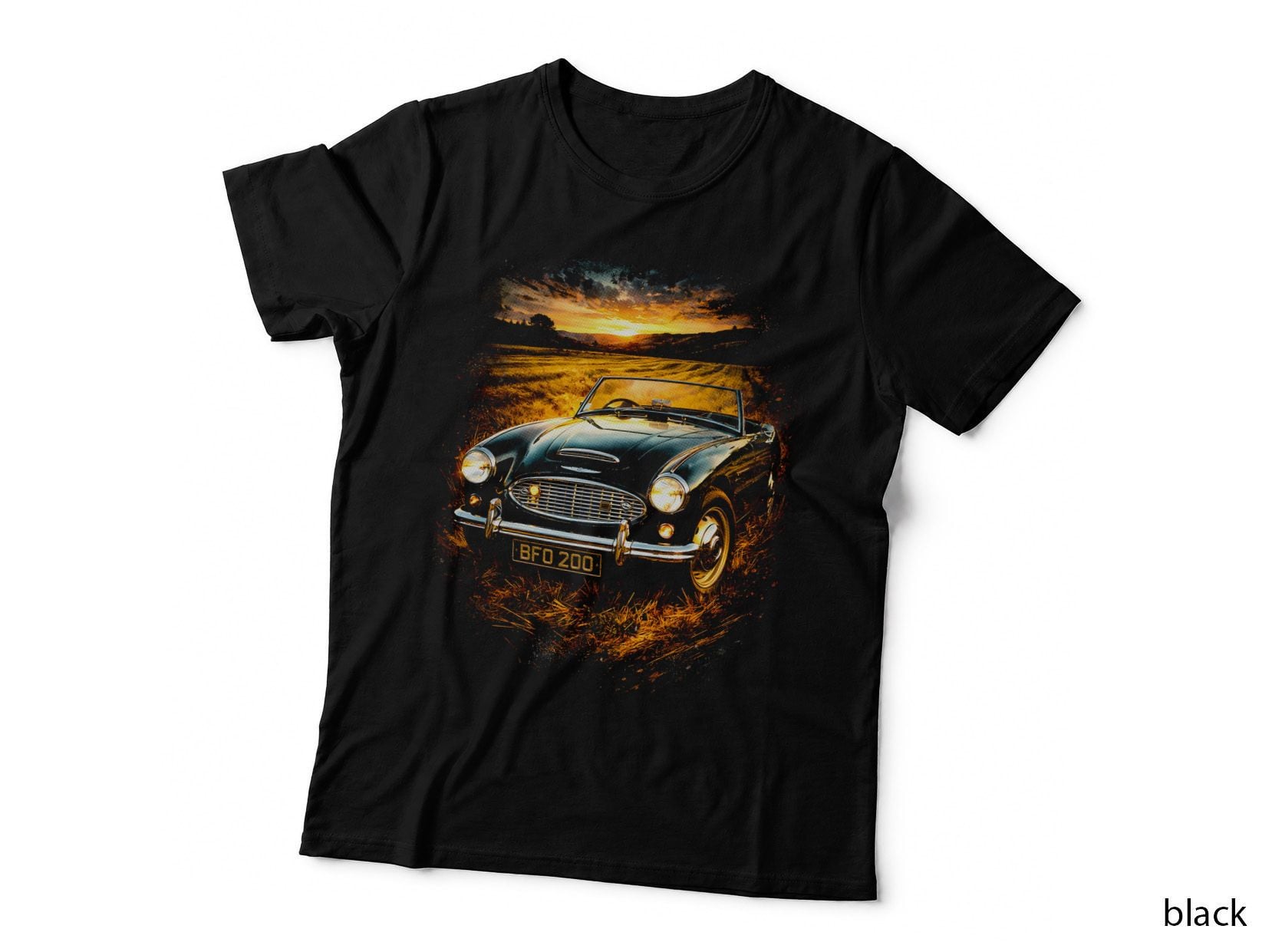 Healey 3000 T-Shirt, Halftone Sports Car Graphic Tee, Vintage Roadster Shirt