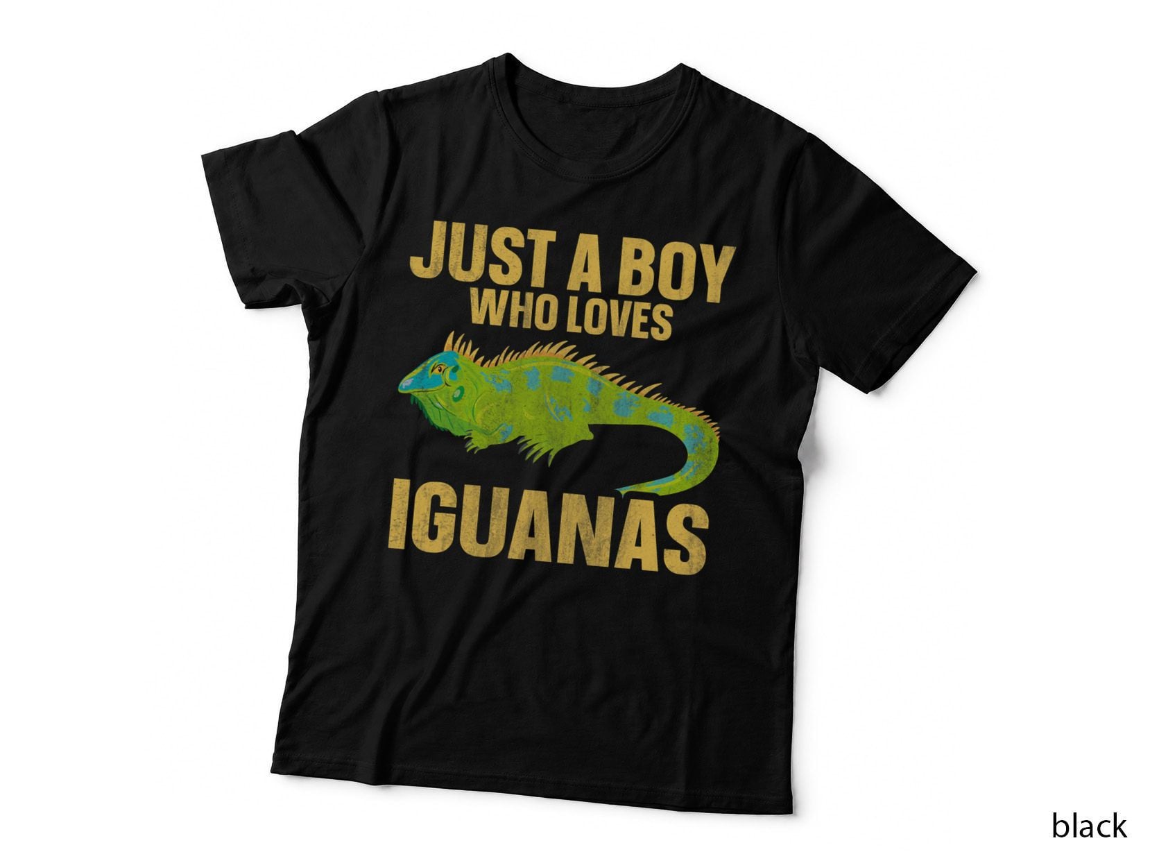 Iguana Lizard Just a Boy Who Loves Iguanas Vintage Reptile T-Shirt