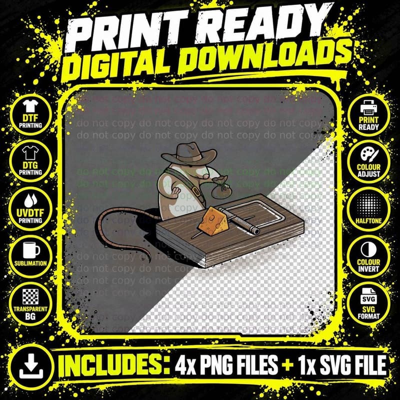 Indiana Mouse, Vintage Cartoon, Retro Style, for Women Png SVG Digital Bundle