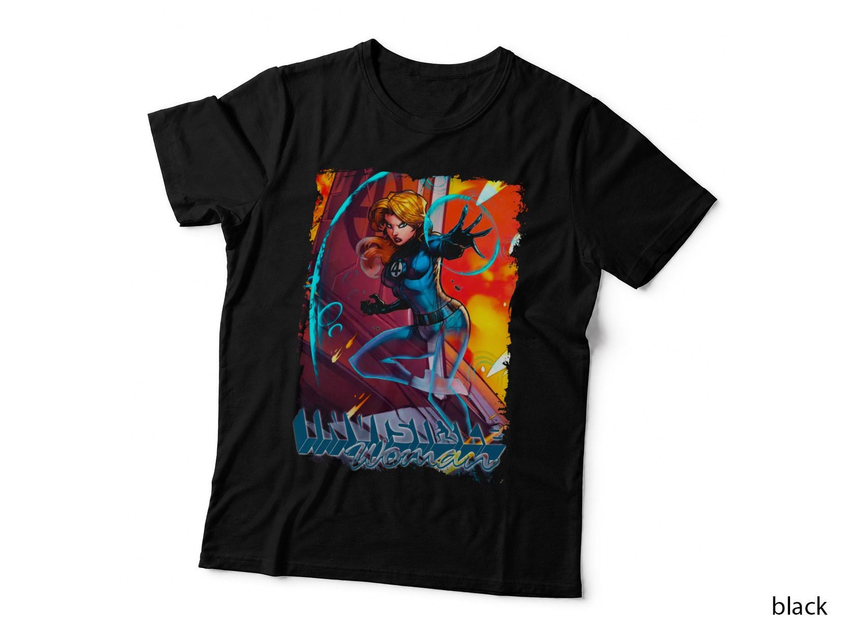 Invisible Woman Retro Comic Book T-Shirt, Vintage Comic Print T-Shirt