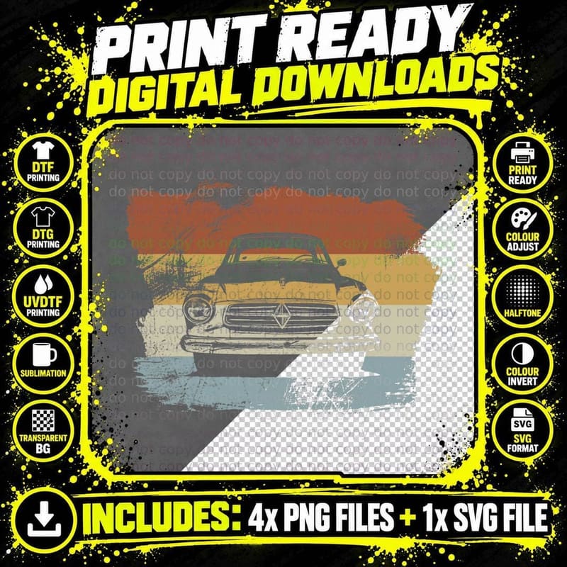 Isabella Borgward Hansa Bremen Auto Cult Retro Vintage Png SVG Digital Bundle
