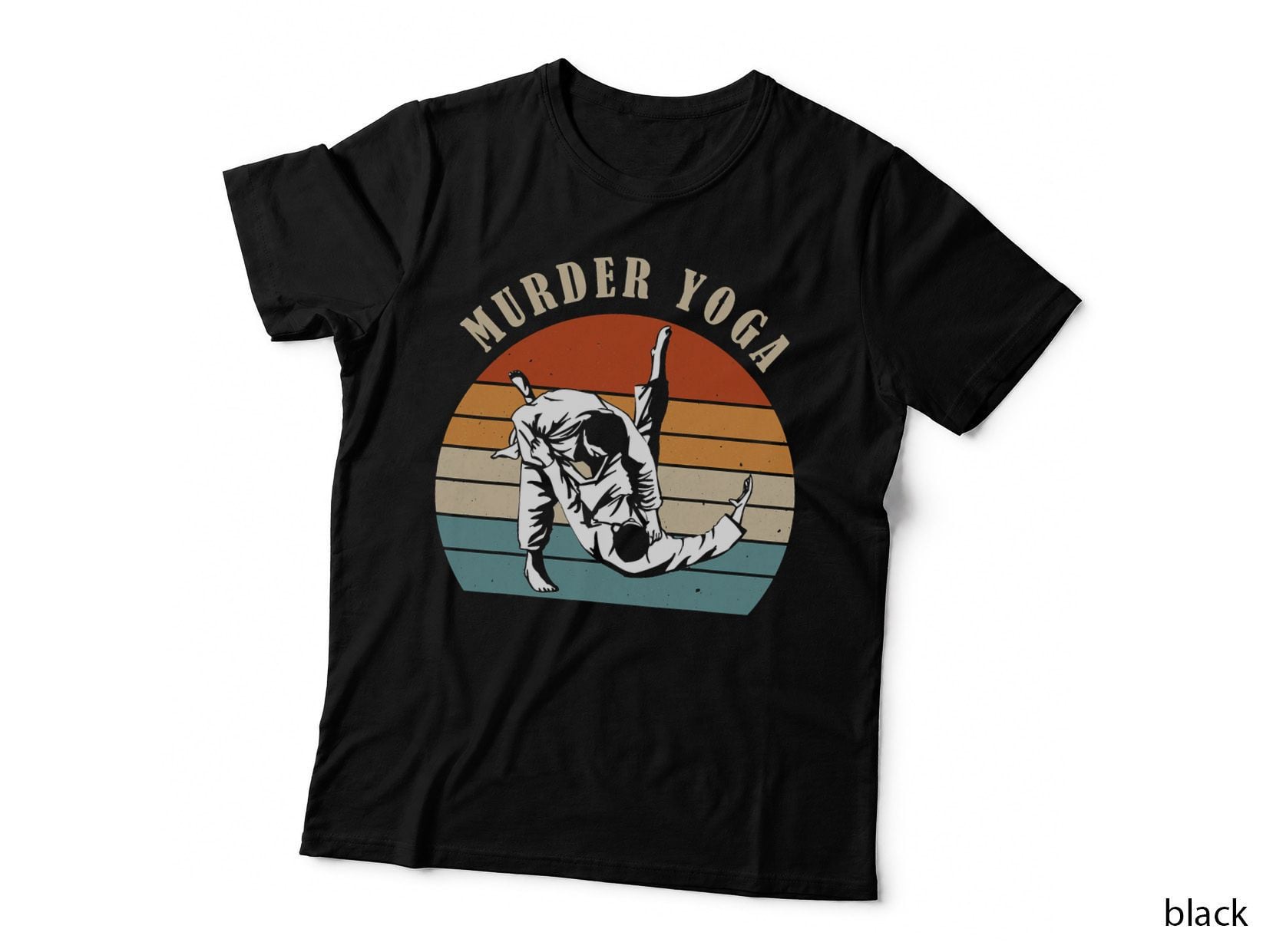 Jiu Jitsu Gift Murder Yoga Vintage Retro Bjj Martial Art T-Shirt