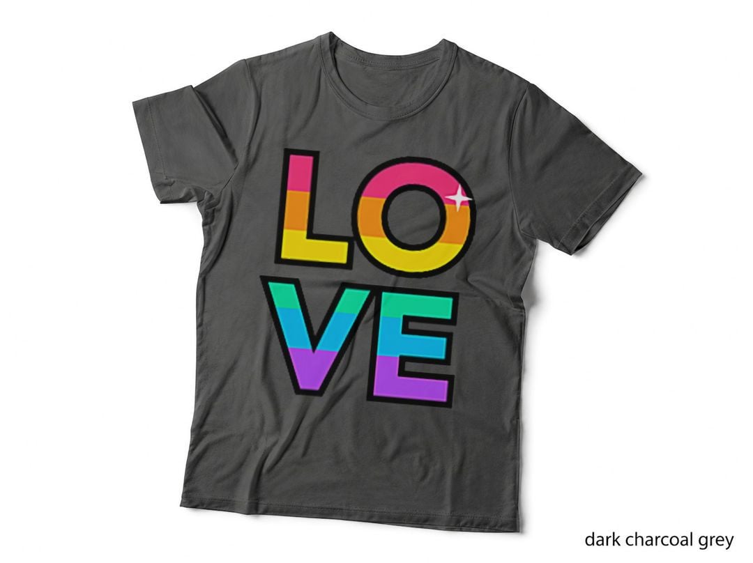 LOVE - Rainbow Colors - Minimalistic Pocket Design Classic T-Shirt