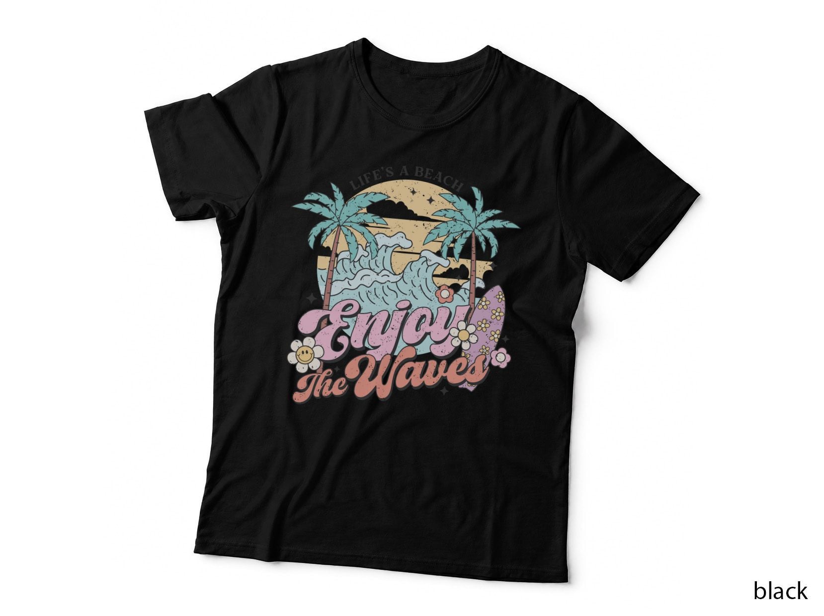 Life's a Beach Enjoy the Waves Summer T-Shirt, Beach Castle Starfish Shells