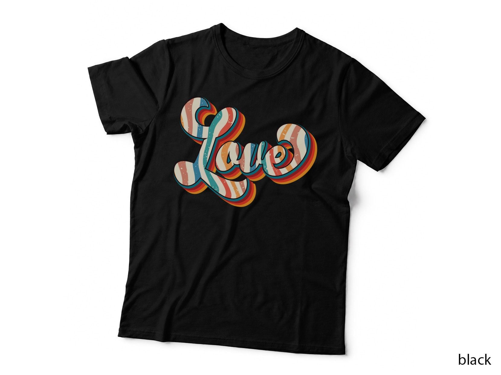 Love Summer T-Shirt, Love Striped Retro Bubble Sunny Tee, Sunshine Lover Shirt
