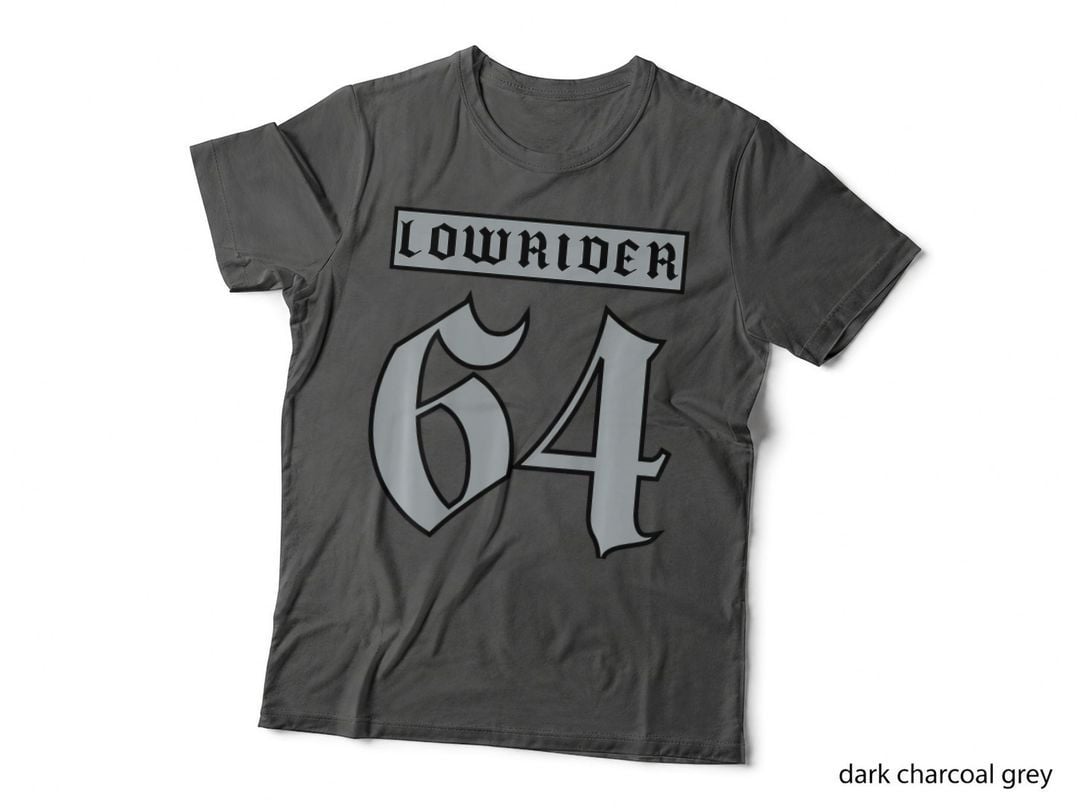 Lowrider 64 Jersey (Back) Classic Low Rider Car Chicano Art T-Shirt