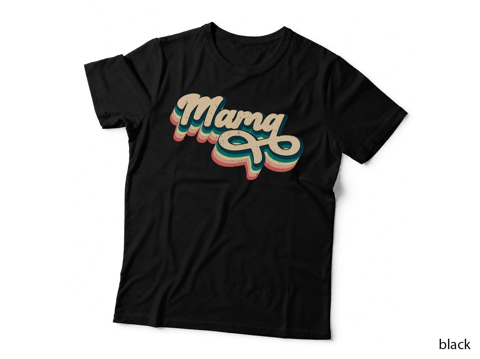 Mango Mothers Day T-Shirt, Retro Striped Letters on T-Shirt Graphic Tee