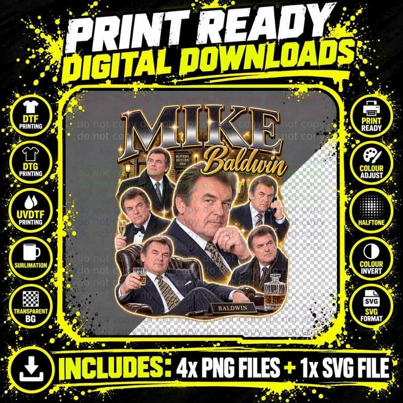 Mike Baldwin Coronation Street Corrie British Soap Retro Png SVG Digital Bundle