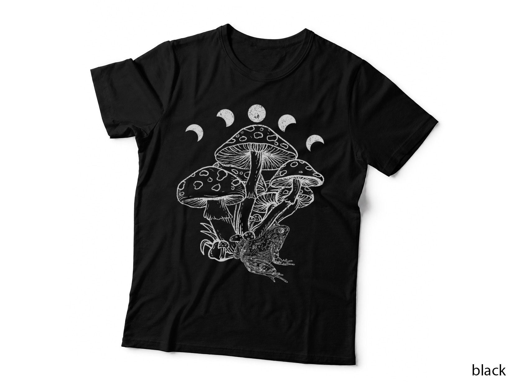 Moon Witchy Vintage Cottage Core Aesthetic Frog Mushroom T-Shirt
