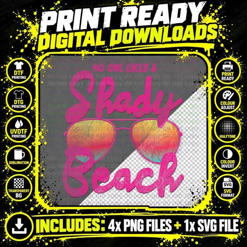 No One Like a Shady Beach I Vintage Design Traveling Png SVG Digital Bundle