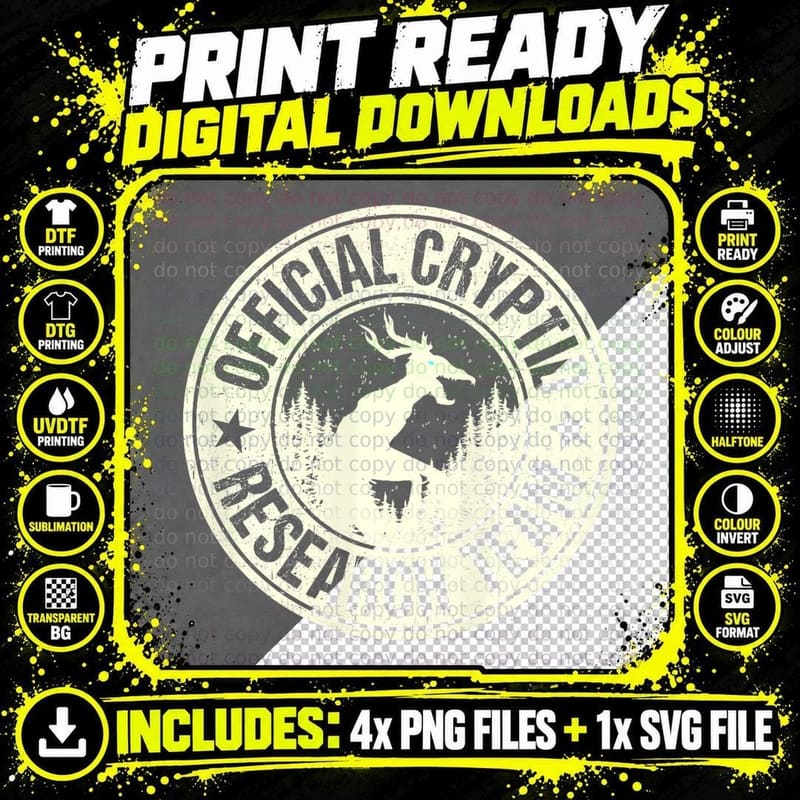 Official Cryptid Research Team Wendigo Retro Png SVG Digital Bundle