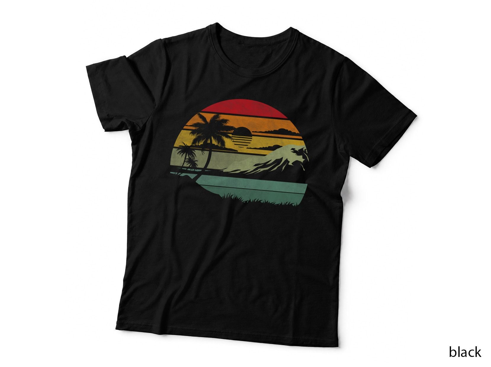 Palm Tree Retro Tropical Beach Vintage 70s 80s Style Summer T-Shirt