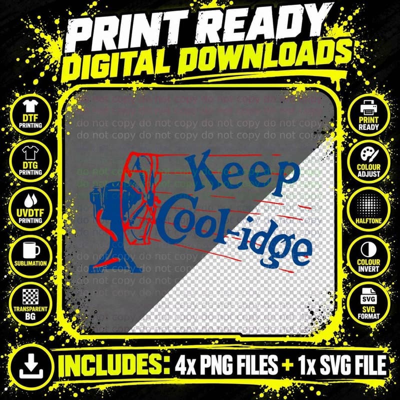 President Calvin Coolidge Vintage Political Campaign Png SVG Digital Bundle