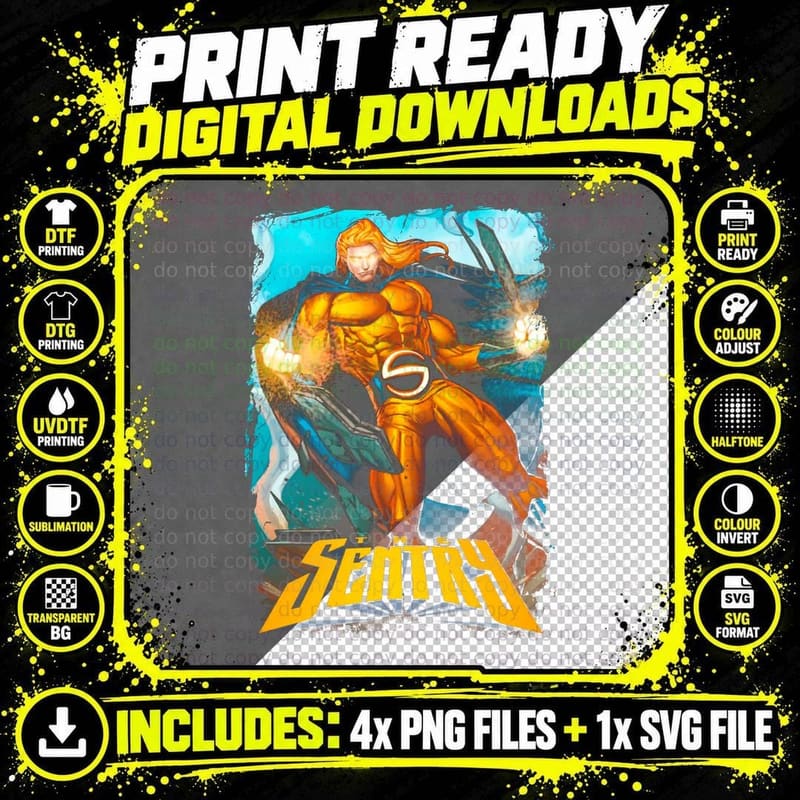 Retro Comic Book Superhero T-Shirt, Vintage Comic Art Png SVG Digital Bundle