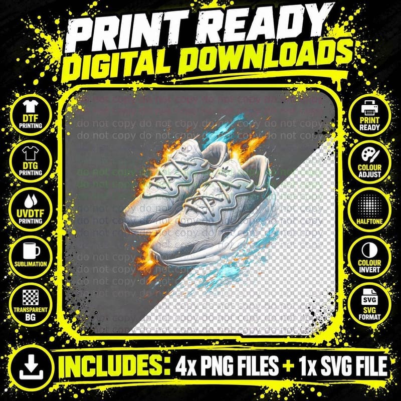 Retro Court Sneaker Fresh T-Shirt, Halftone Sneaker Art Png SVG Digital Bundle