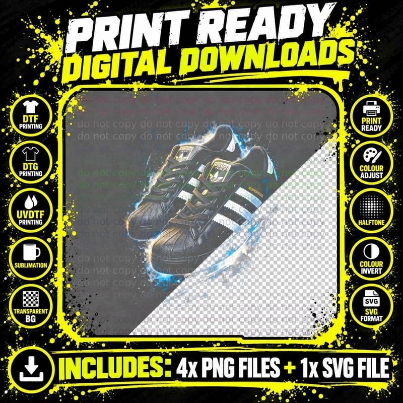 Retro Court Sneaker T-Shirt, Halftone Sneaker Art Png SVG Digital Bundle