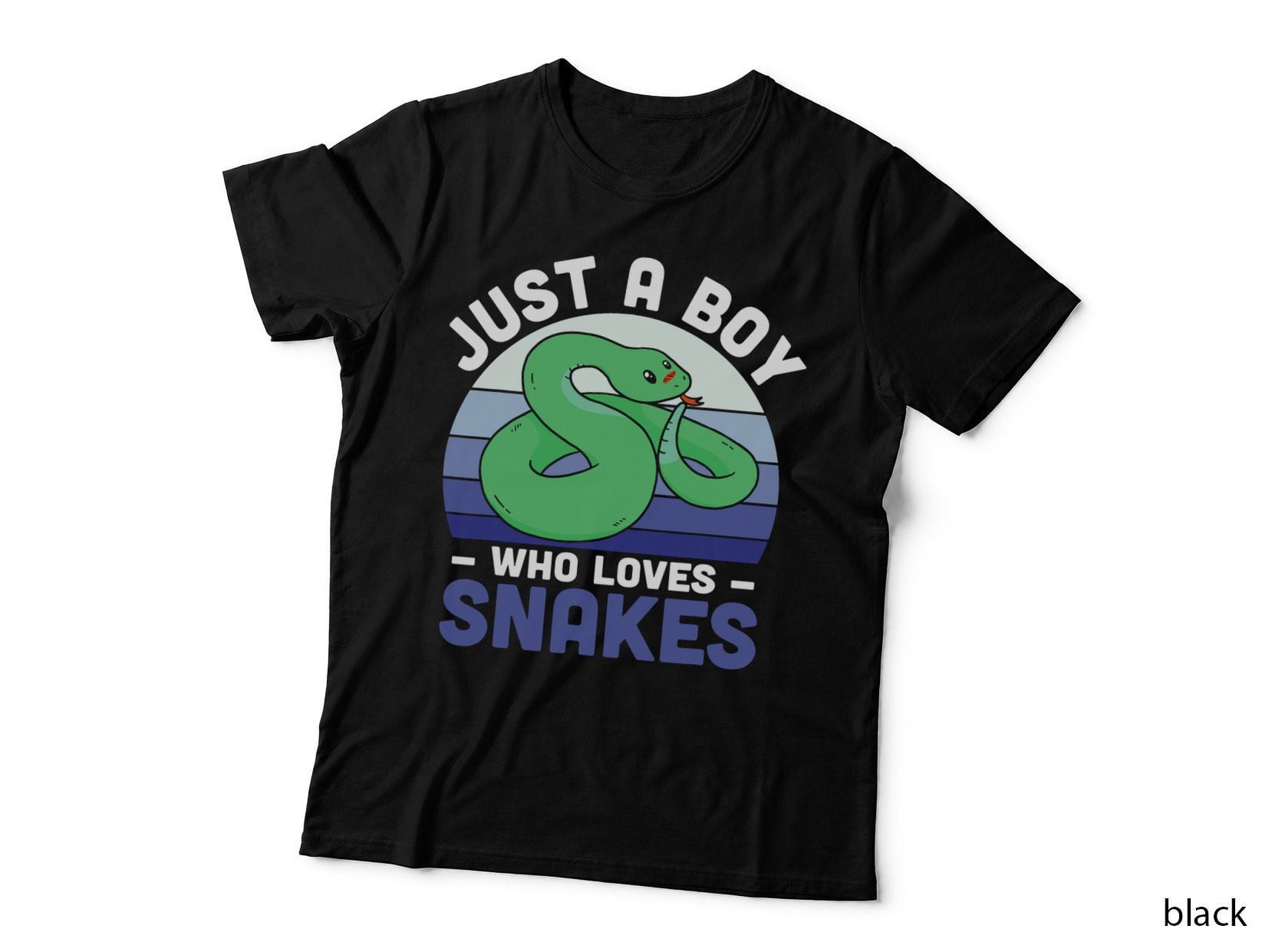 Retro Just a Boy Who Loves Snakes Men Reptile Serpent T-Shirt