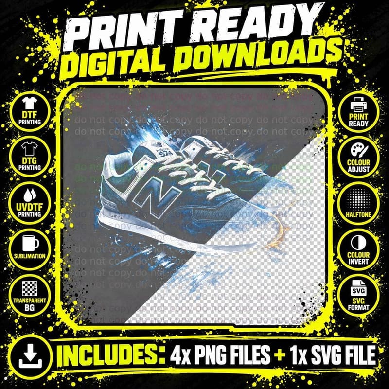 Retro Lace Running Trainer T-Shirt Png SVG Digital Bundle
