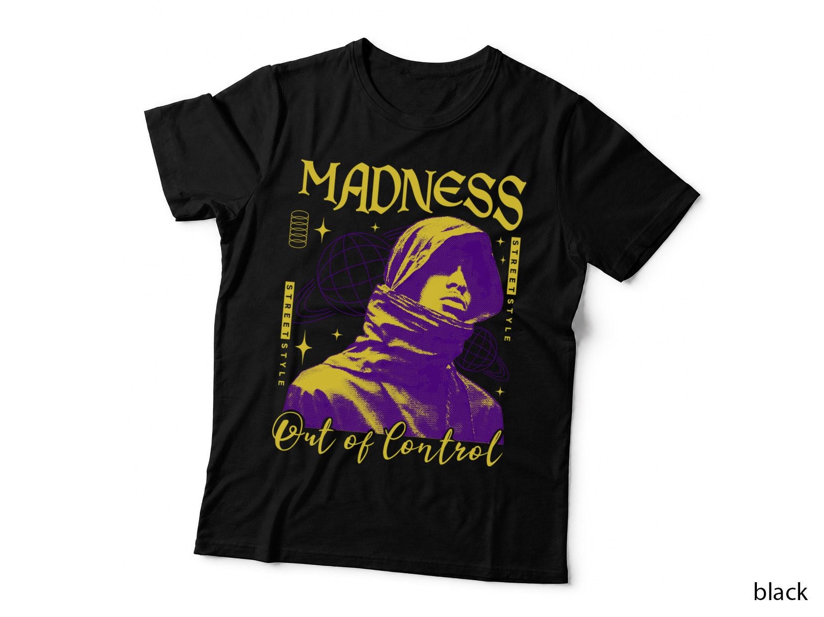 Retro Urban Fashion T-Shirt, Madness Street Style, Out of Control Print T-Shirt