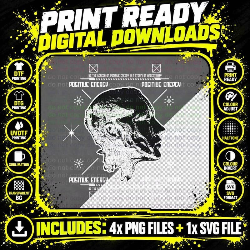Retro Urban Skull T-Shirt, Vintage Gothic Style Png SVG Digital Bundle