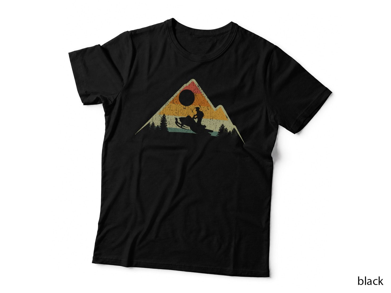 Retro Vintage Snowmobiling Winter Sports Snowmobile Rider T-Shirt