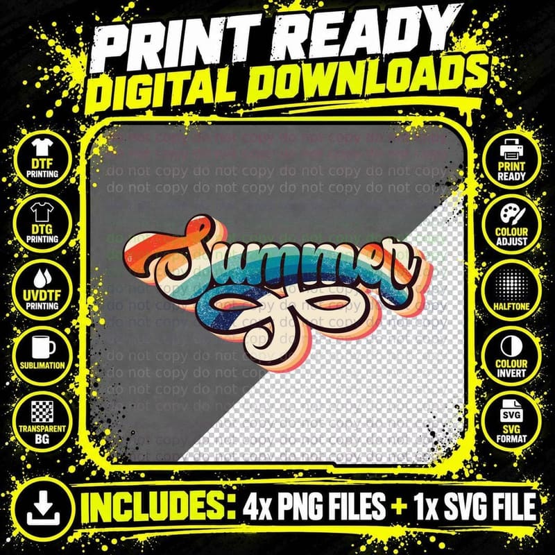 Shimmy Summer T-Shirt, Ocean Beach Surfboard Retro Vibes Png SVG Digital Bundle