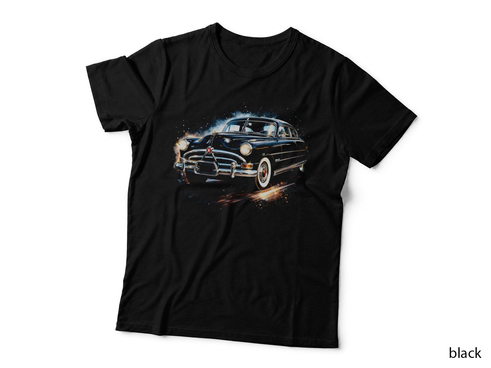 Step Down Fastback T-Shirt, Halftone Classic Car Graphic Tee, Vintage Auto Shirt
