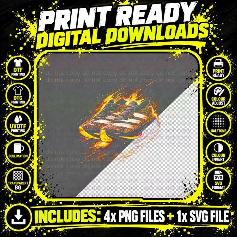 Striped High Top Retro Shoe T-Shirt Png SVG Digital Bundle