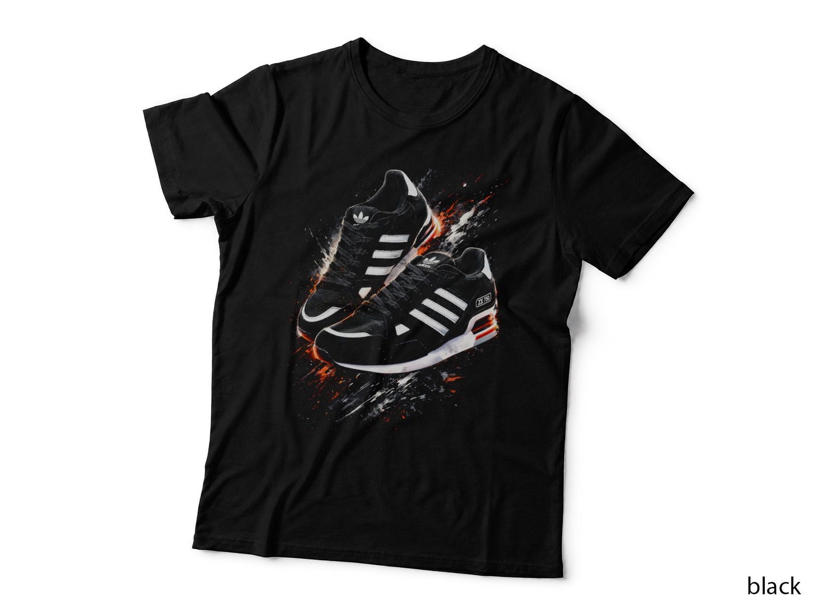 Striped Retro Trainer T-Shirt, Halftone Sneaker Art Graphic Tee
